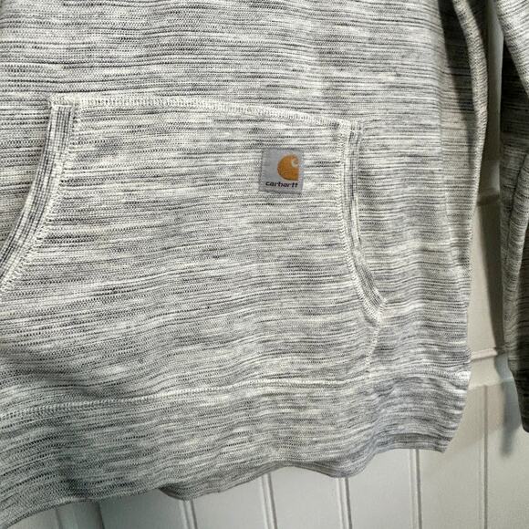 Carhartt Gray Pullover Hoodie Women's S/M Button Henley Pocket Gorpcore Casual - Picture 9 of 10